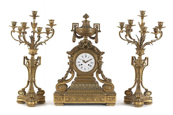 Massive Napoleon III gilt bronze clock