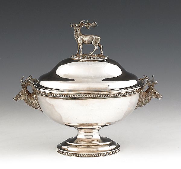 New York 950 silver covered tureen late