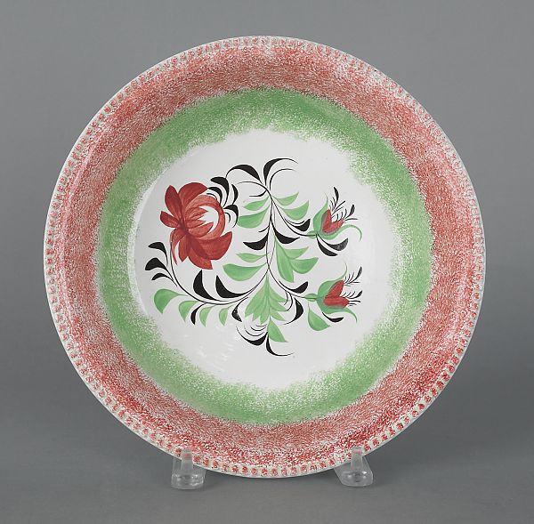 Red and green rainbow spatter bowl 175a4f