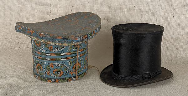 Wallpaper hat box 19th c with 175a6f