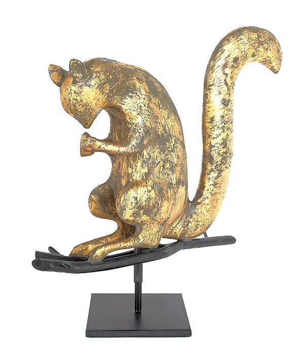 Full-bodied copper squirrel weathervane