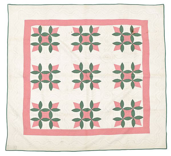 Floral appliqué quilt dated 1930 81