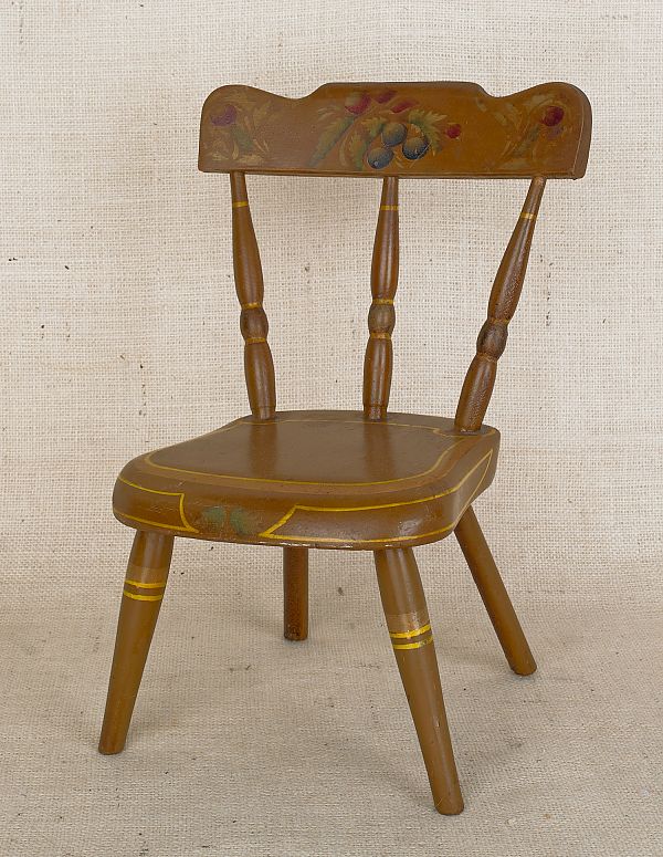 Painted pine doll chair 19th c  175a86