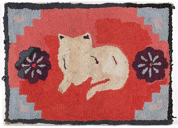 American hooked rug 20th c. of