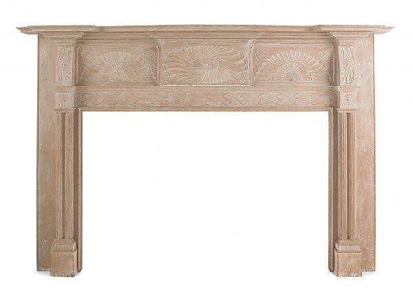 Federal carved pine mantel ca  175acb