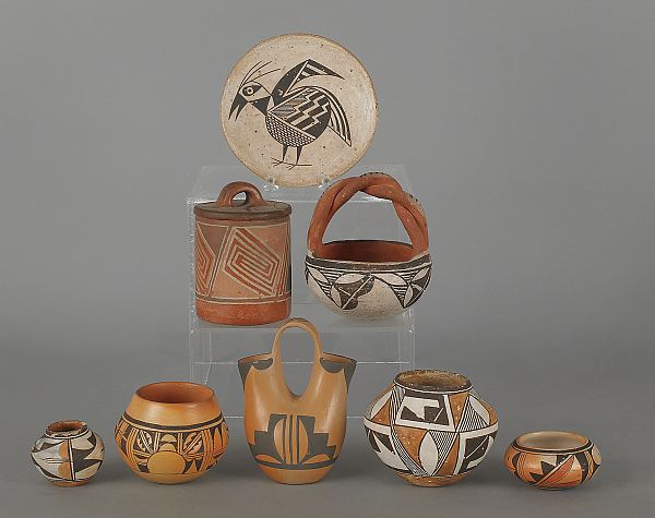 Eight pieces Southwest Indian pottery 175b50