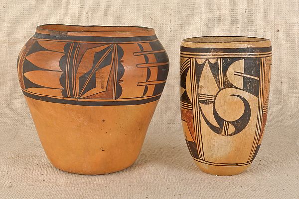 Two Hopi pottery jars 8 1 2 h  175b4e