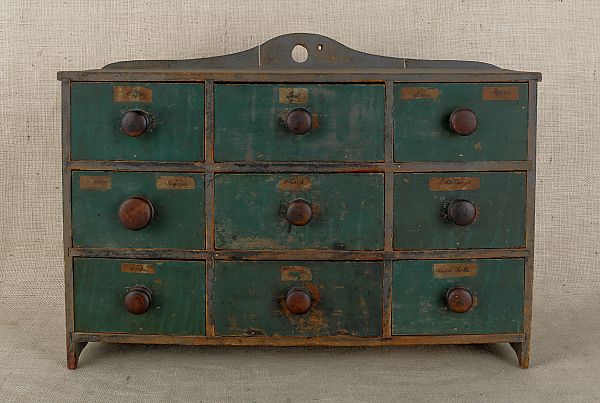 New England painted pine nine drawer 175b58