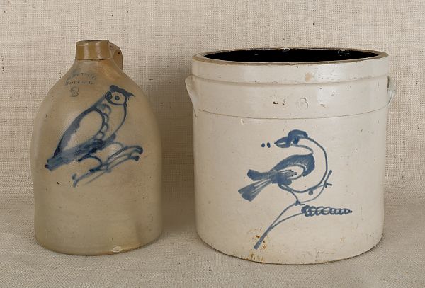 Two-gallon stoneware jug impressed