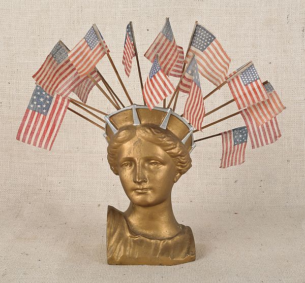 Plaster lady liberty bust with