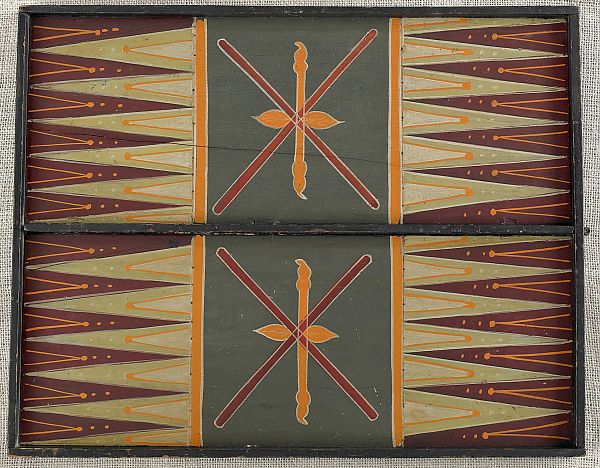 Painted double sided checkers backgammon 175b7a