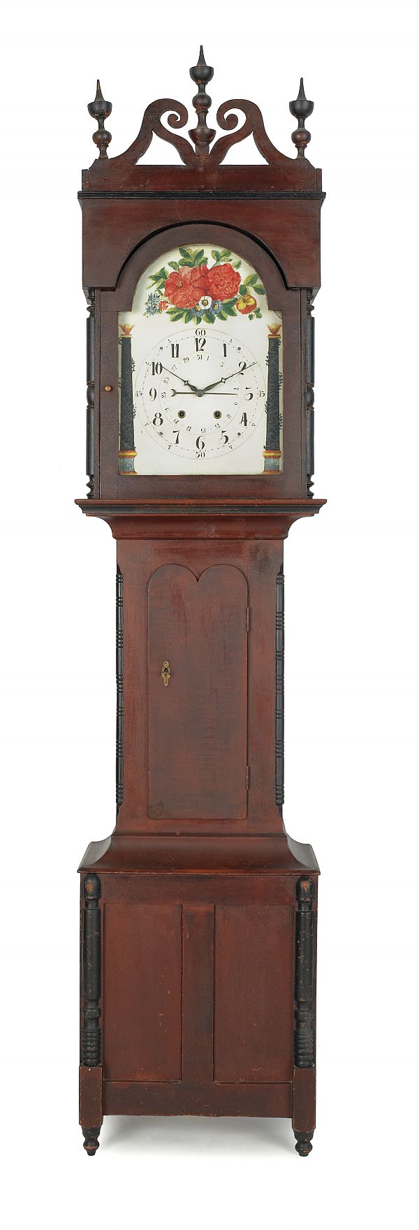 New York painted tall case clock