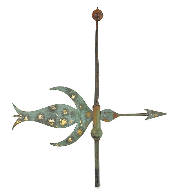 Copper swell bodied flying goose weathervane