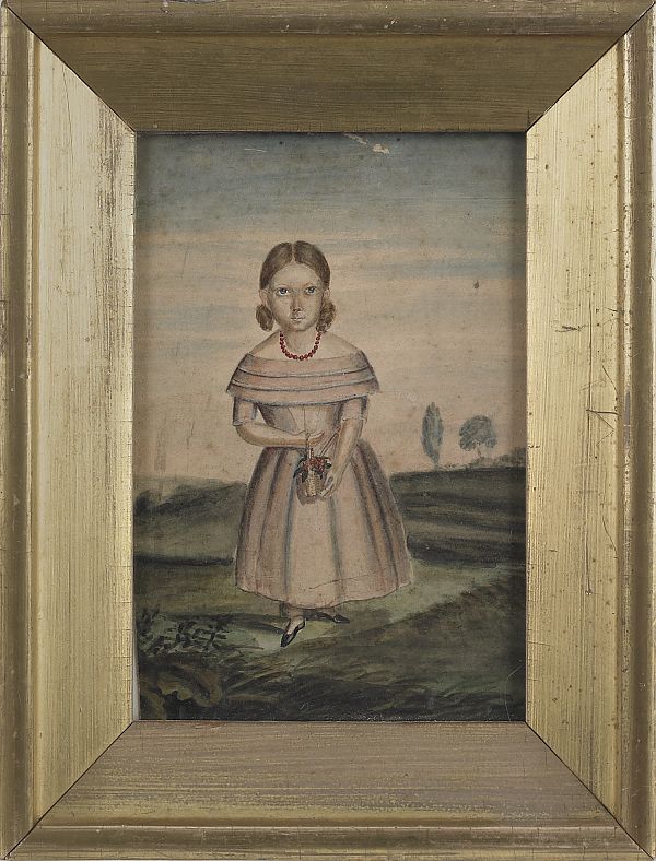 Watercolor folk portrait of a young 175ba1