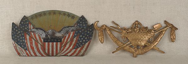 Painted tin patriotic plaque ca.