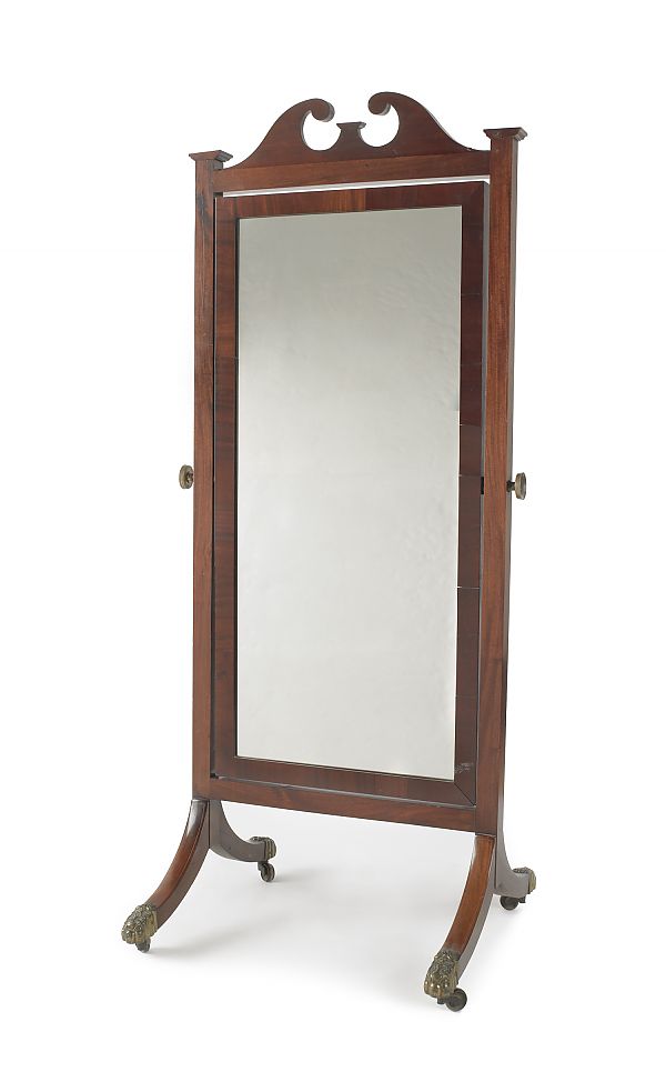 Empire style mahogany cheval mirror 175bee