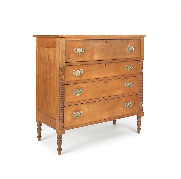 New England Sheraton birch chest