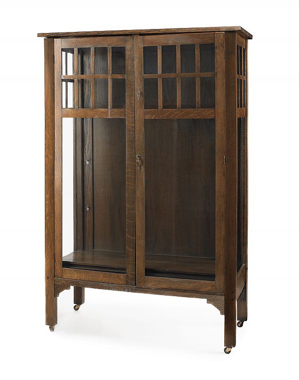 Mission oak bookcase early 20th