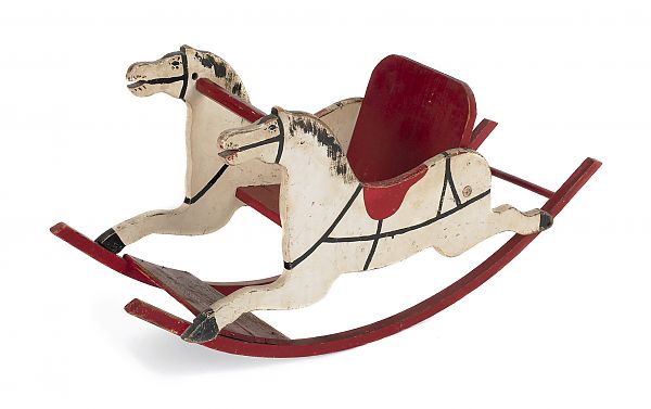 Painted pine child s rocking horse 175c10