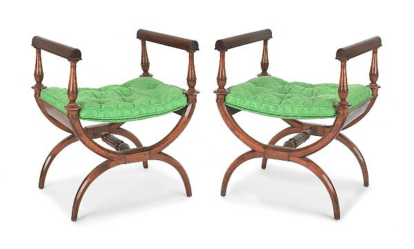 Pair of Italian fruitwood cerule