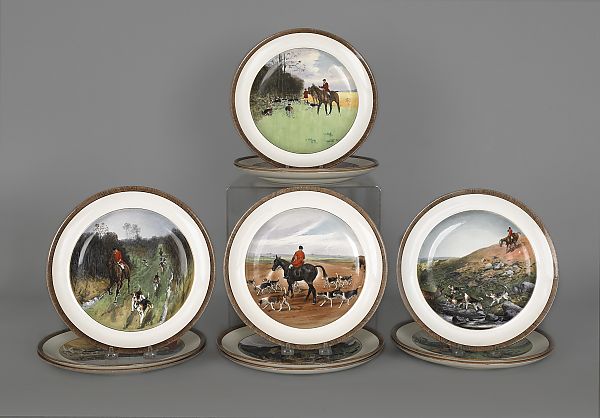 Set twelve Copeland plates with