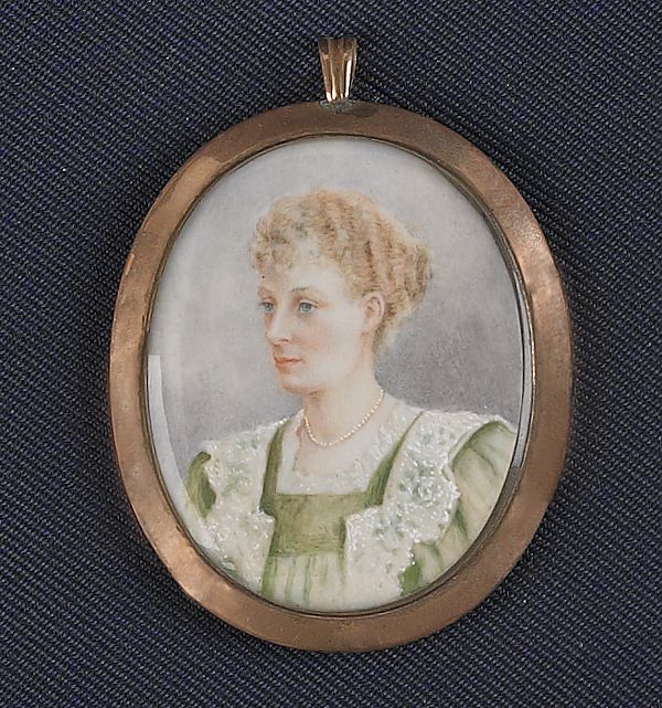 Miniature watercolor on ivory portrait