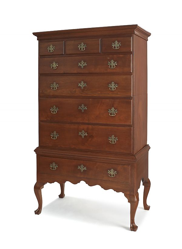 Queen Anne style walnut chest on