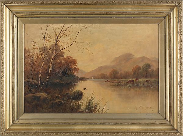 Oil on canvas landscape late 19th