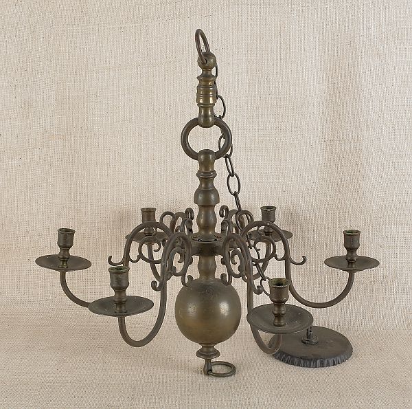 Dutch style brass chandelier early