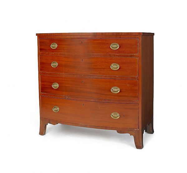 Federal cherry bowfront chest of drawers