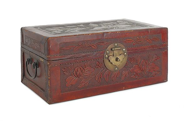 Chinese leather box together with 175caa