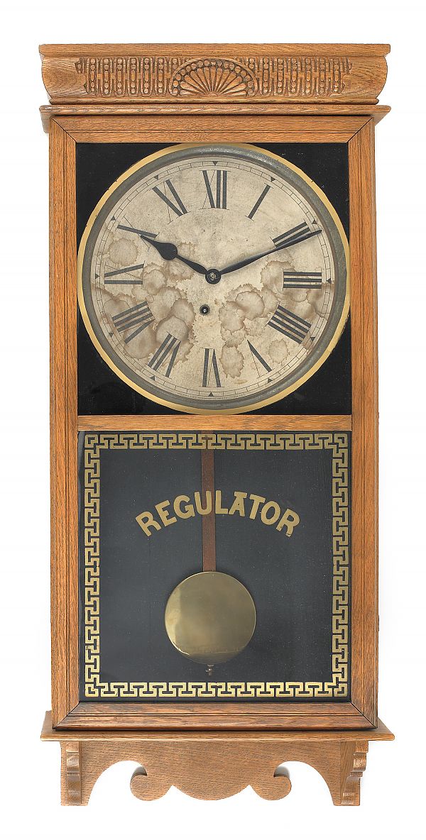 Ingraham oak regulator clock 36  175cb9