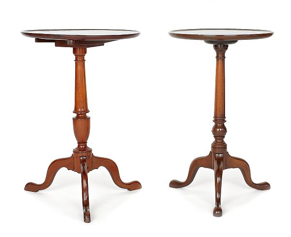 Two Pennsylvania cherry candlestands 175cb6