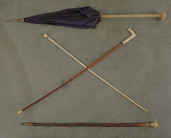 Three ivory and bone tipped canes 175cc9