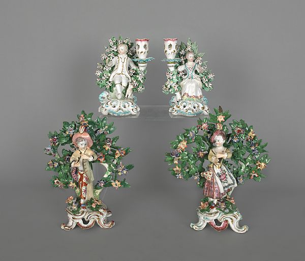 Four porcelain bocage figural groups 175cdb