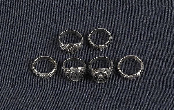 Six Nazi silver rings  175cf0