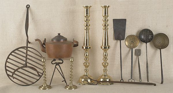 Collection of wrought iron utensils