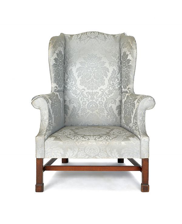 George III mahogany wing chair