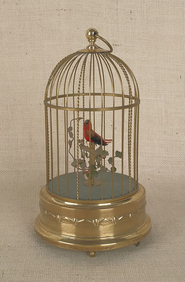 German singing bird in a cage 19th