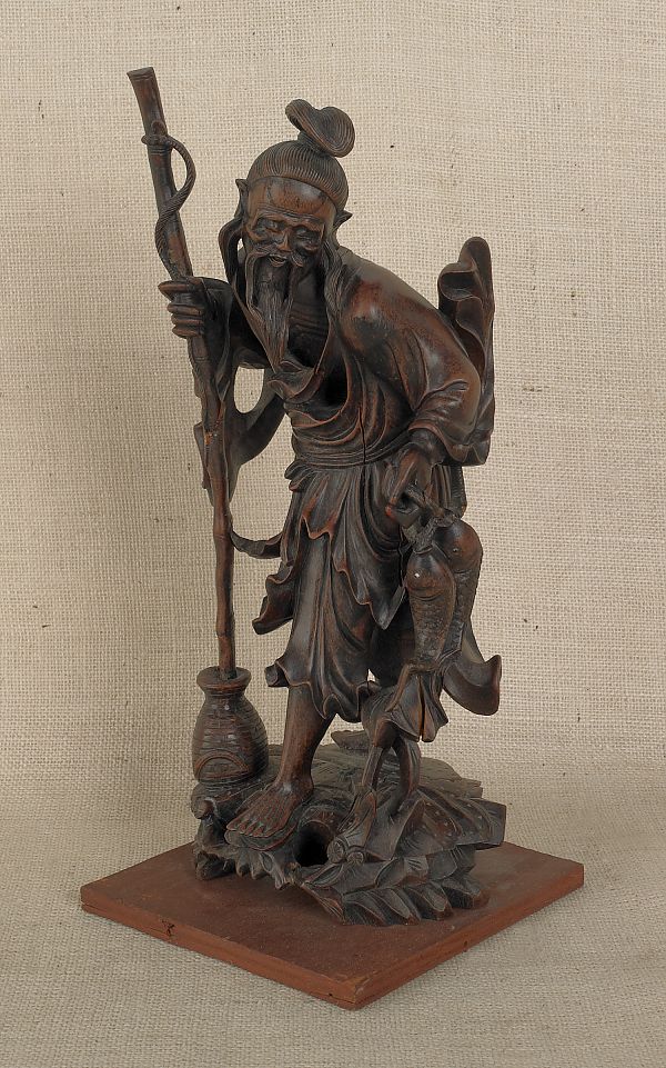 Japanese carved hardwood figure