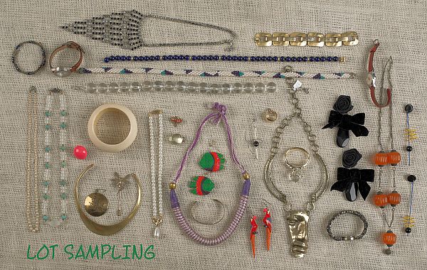 Collection of costume jewelry.