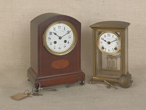 Ansonia brass regulator clock 9"
