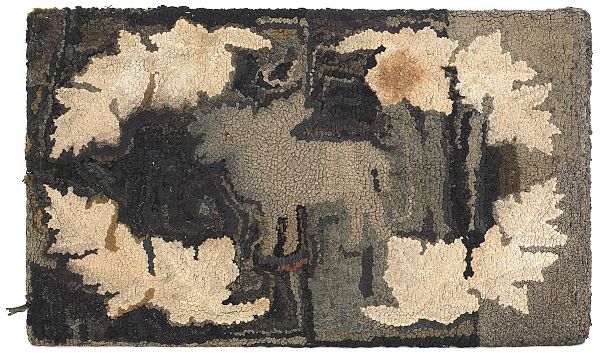 Two American hooked rugs early