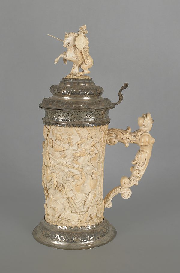 German carved ivory stein with 175de8