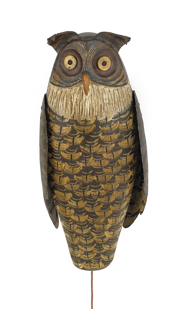 Contemporary carved and painted owl