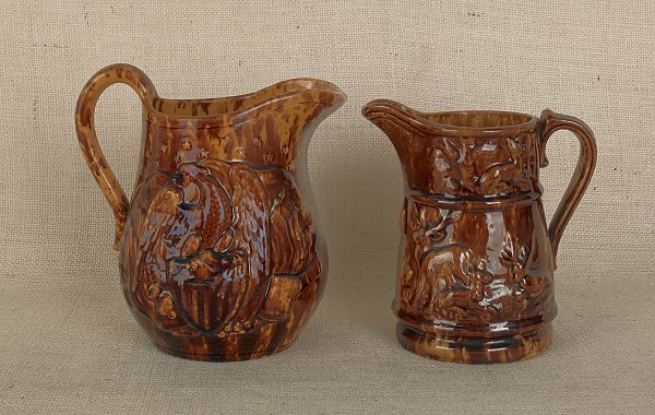 Four Rockingham glaze pitchers 175e03
