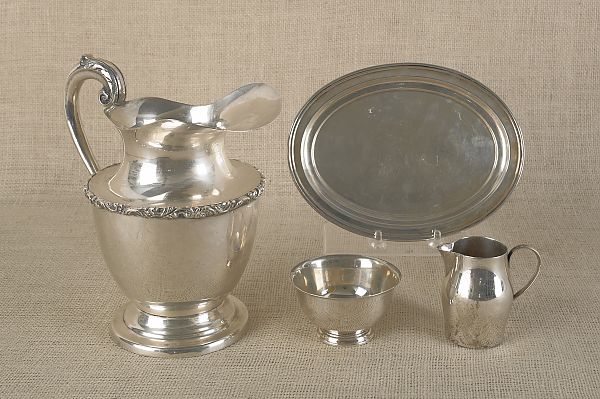 Sterling silver pitcher creamer bowl