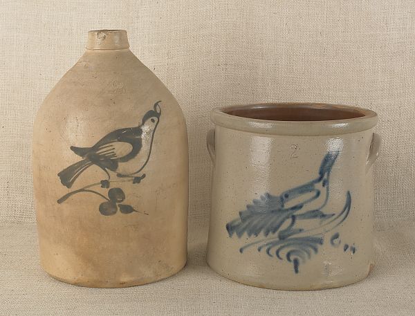 Stoneware jug and crock 19th c.