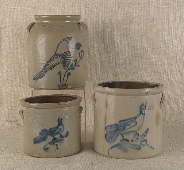 Three stoneware crocks 19th c.