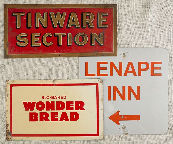 Embossed tin advertising sign early